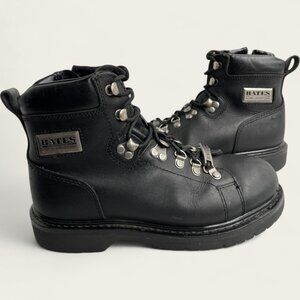 Bates E47102 Black leather Lace Up Hiking Combat Work Biker Ankle Boots Men's 8